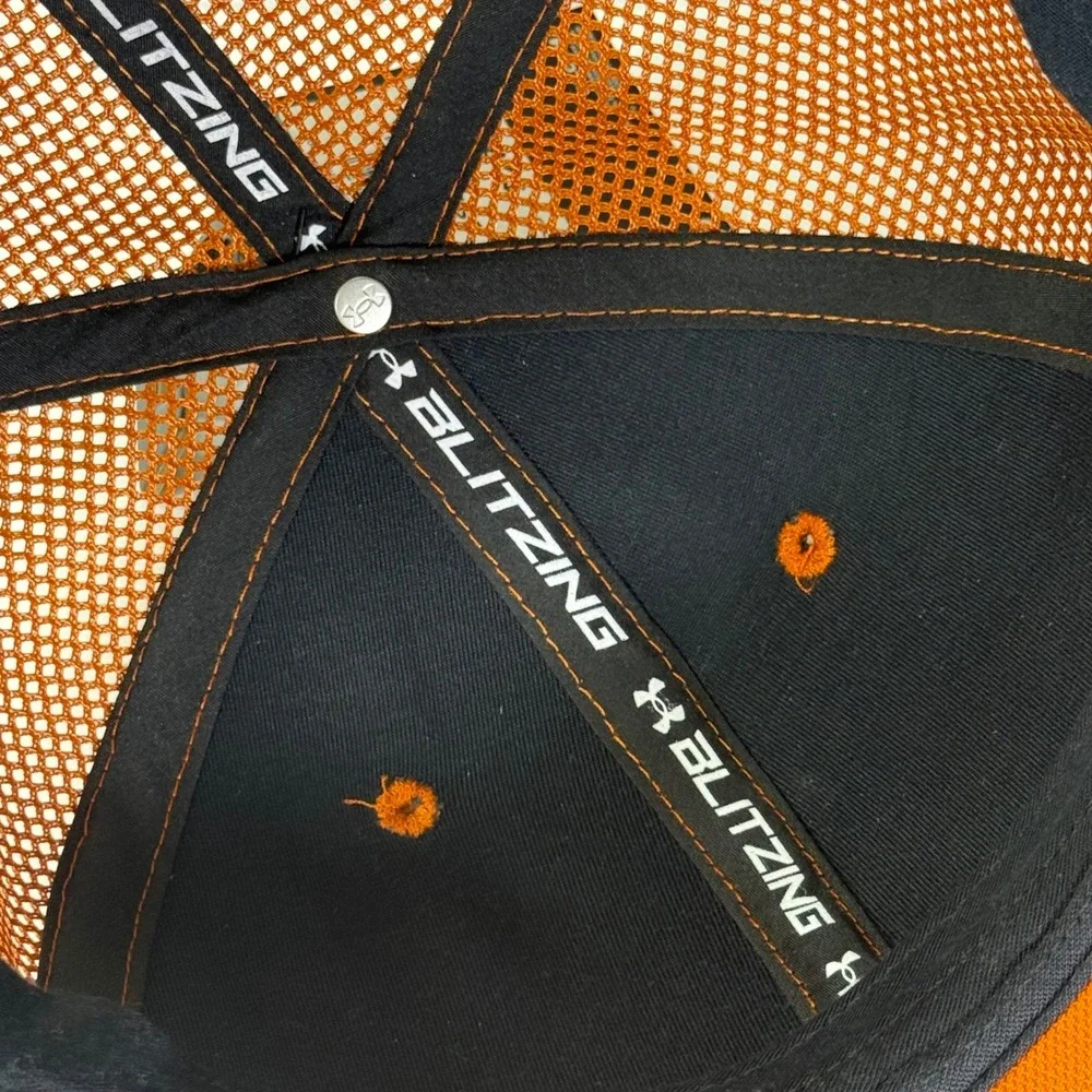 Under Armour Trucker Hat Mens OSFM Orange Blitzing Mountain Snapback Cap 1369808